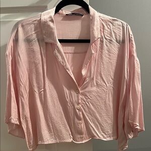 Zara Light Pink Button-Down Shirt